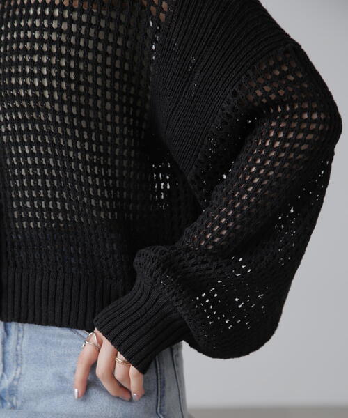 FREE'S MART（フリーズマート）の「◆前後2WAYメッシュニットカーディガン（カーディガン/ボレロ・レディース・ベージュ/ブルー/ブラック・FREE）」の11枚目の写真