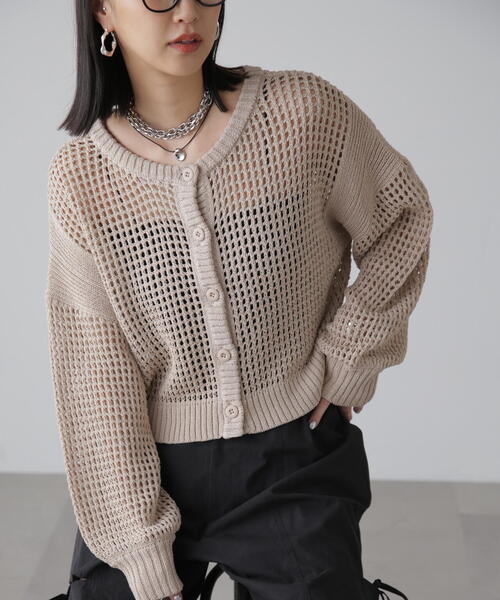 FREE'S MART（フリーズマート）の「◆前後2WAYメッシュニットカーディガン（カーディガン/ボレロ・レディース・ベージュ/ブルー/ブラック・FREE）」の17枚目の写真