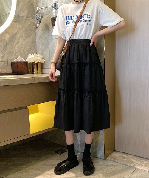 BLANC FICELLE(ブランフィセル)の「切替 スカート(スカート・レディース・ブラック/アイボリー/ベージュ/ホワイト・M)」の17枚目の写真