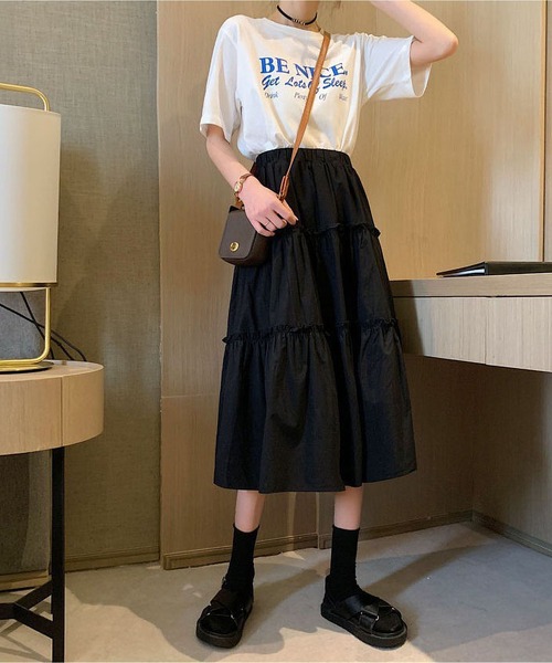 BLANC FICELLE(ブランフィセル)の「切替 スカート(スカート・レディース・ブラック/アイボリー/ベージュ/ホワイト・M)」の20枚目の写真