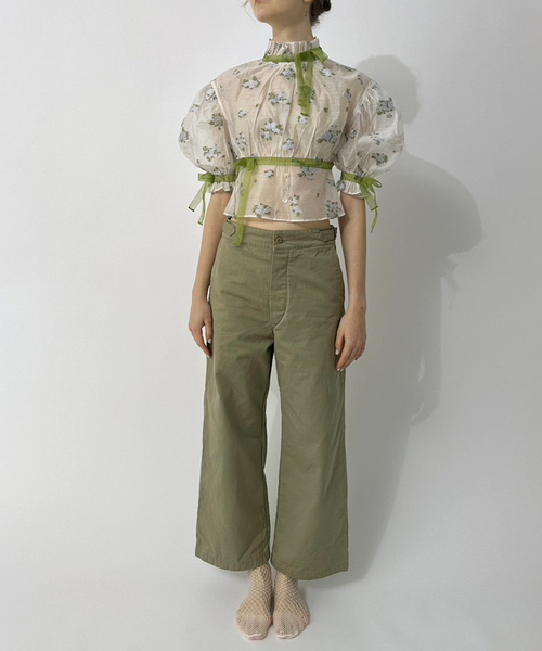 セール】【YUHAN WANG/ユハン ワン】ribbon chiffon top（シャツ