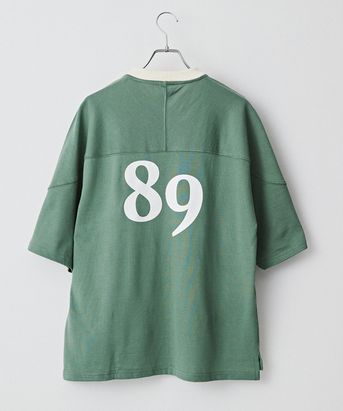 B.C STOCK(ベーセーストック)の「R/CフットボールTシャツ(Tシャツ/カットソー・メンズ・ボルドー/グリーン/ホワイト・LARGE/MEDIUM)」の4枚目の写真