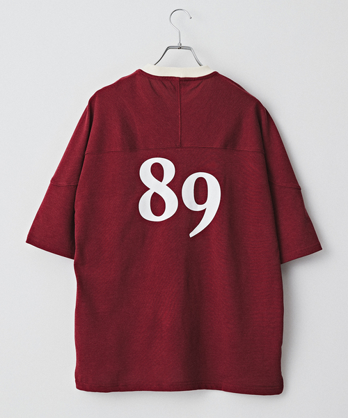 B.C STOCK(ベーセーストック)の「R/CフットボールTシャツ(Tシャツ/カットソー・メンズ・ボルドー/グリーン/ホワイト・LARGE/MEDIUM)」の5枚目の写真