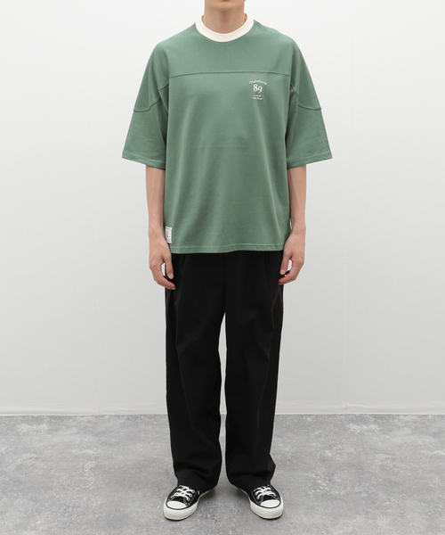 B.C STOCK(ベーセーストック)の「R/CフットボールTシャツ(Tシャツ/カットソー・メンズ・ボルドー/グリーン/ホワイト・LARGE/MEDIUM)」の8枚目の写真