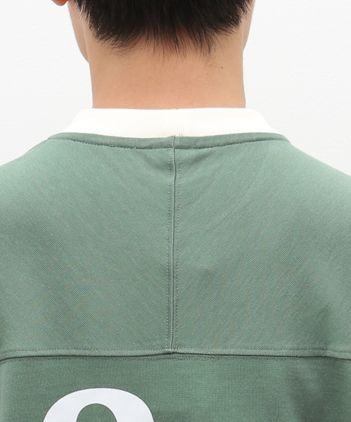 B.C STOCK(ベーセーストック)の「R/CフットボールTシャツ(Tシャツ/カットソー・メンズ・ボルドー/グリーン/ホワイト・LARGE/MEDIUM)」の13枚目の写真