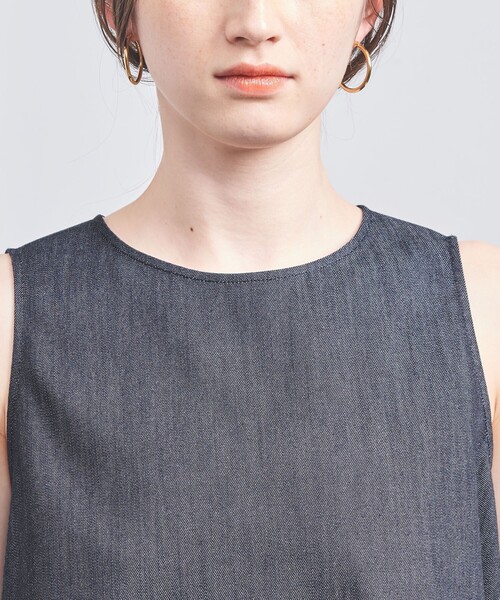 D*中様 送料込み　UNITED ARROWS ネイビー　ノースリーブブラウス UNITED ARROWS green label relaxing フレア ノースリーブ