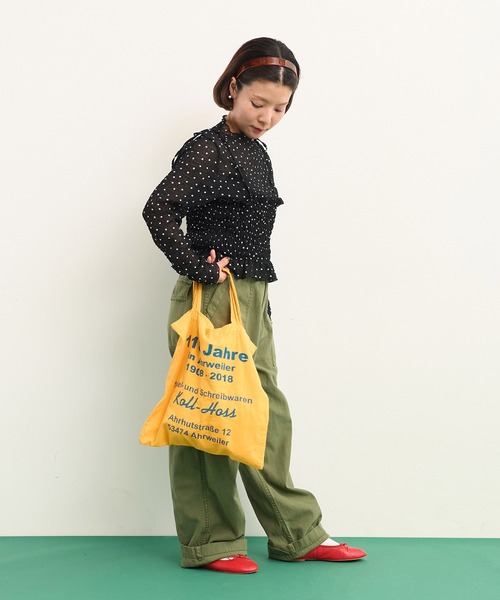 CHILD WOMAN（チャイルドウーマン）の「☆ストレッチシアサッカードット シャーリングショートキャミ（キャミソール・レディース・ブラック/アイボリー・FREE）」の19枚目の写真