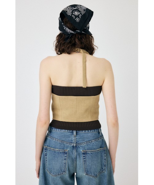 MOUSSY（マウジー）の「HALTER NECK SUMMER ベスト（ベスト・レディース・ライトグレー/ダークネイビー/ライトベージュ・1/2）」の18枚目の写真
