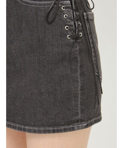 EATME（イートミー）の「レースアップデニムスカート（セットアップ可能）（デニムスカート・レディース・ライトブルー/ブラック/ブルー・SMALL/MEDIUM）」の13枚目の写真