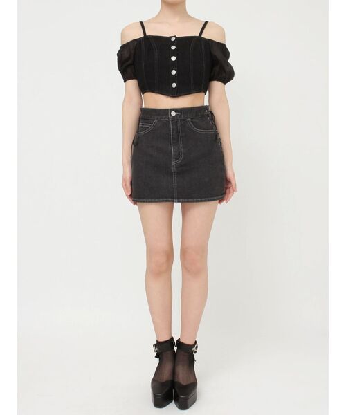 EATME（イートミー）の「レースアップデニムスカート（セットアップ可能）（デニムスカート・レディース・ライトブルー/ブラック/ブルー・SMALL/MEDIUM）」の15枚目の写真