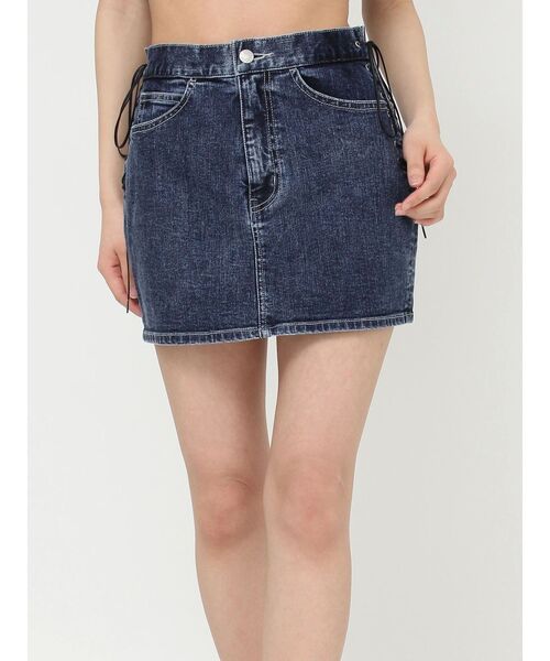 EATME（イートミー）の「レースアップデニムスカート（セットアップ可能）（デニムスカート・レディース・ライトブルー/ブラック/ブルー・SMALL/MEDIUM）」の7枚目の写真