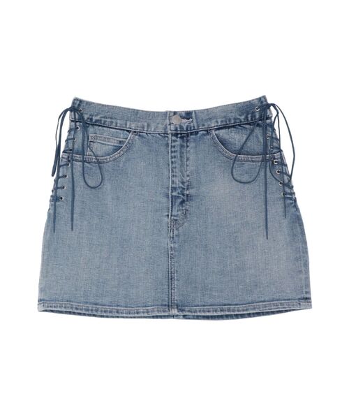 EATME（イートミー）の「レースアップデニムスカート（セットアップ可能）（デニムスカート・レディース・ライトブルー/ブラック/ブルー・SMALL/MEDIUM）」の10枚目の写真
