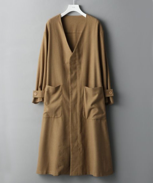 HARE（ハレ）の「ノーカラーガウンコート(HARE)（その他アウター・レディース・グレー/ベージュ/ブラック・FREE）」の3枚目の写真