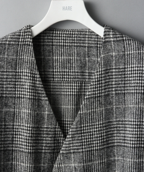 HARE（ハレ）の「ノーカラーガウンコート(HARE)（その他アウター・レディース・グレー/ベージュ/ブラック・FREE）」の4枚目の写真