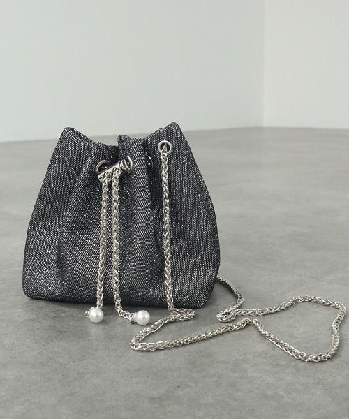 NAUL（ナウル）の「ラメドロストリングバッグ ミニバッグ 巾着