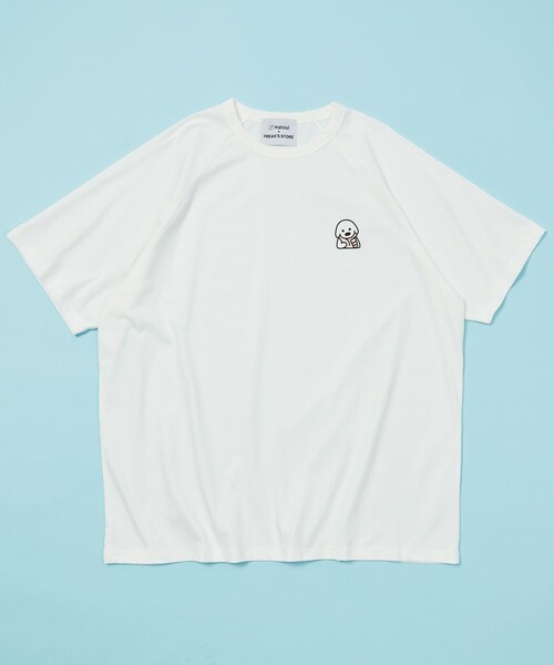 FREAK'S STORE(フリークスストア)の「matsui×FREAK'S STORE/マツイ×フリークスストア 別注「つかまえた」ワンポイント クルーネック半袖ラグランTシャツ(Tシャツ/カットソー・メンズ・グレー/ブラック/ホワイト・X-LARGE/LARGE/MEDIUM)」の9枚目の写真