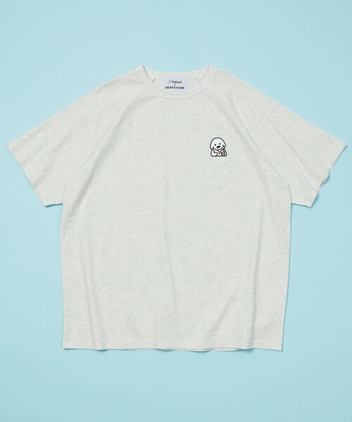 FREAK'S STORE(フリークスストア)の「matsui×FREAK'S STORE/マツイ×フリークスストア 別注「つかまえた」ワンポイント クルーネック半袖ラグランTシャツ(Tシャツ/カットソー・メンズ・グレー/ブラック/ホワイト・X-LARGE/LARGE/MEDIUM)」の10枚目の写真