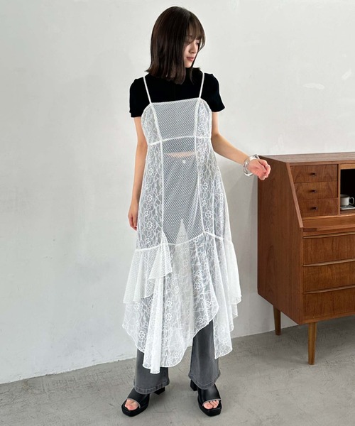 archives（アルシーヴ）の「イレヘムレースキャミワンピース（ワンピース・レディース・オフホワイト/ブラック・MEDIUM）」の2枚目の写真