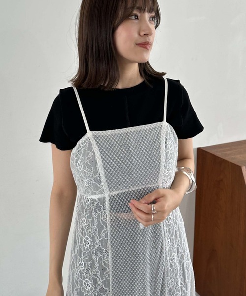 archives（アルシーヴ）の「イレヘムレースキャミワンピース（ワンピース・レディース・オフホワイト/ブラック・MEDIUM）」の8枚目の写真