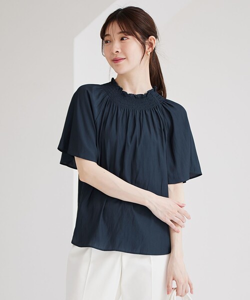 ANY SIS(エニィスィス)の「【洗える】カッセンシャーリング ブラウス(シャツ/ブラウス・レディース・アイボリー系/ネイビー系/ライトイエロー系・0)」の3枚目の写真