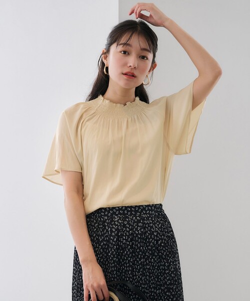 ANY SIS(エニィスィス)の「【洗える】カッセンシャーリング ブラウス(シャツ/ブラウス・レディース・アイボリー系/ネイビー系/ライトイエロー系・0)」の1枚目の写真