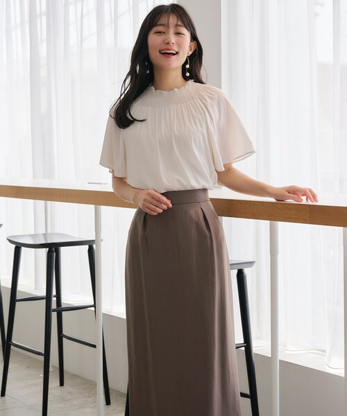 ANY SIS(エニィスィス)の「【洗える】カッセンシャーリング ブラウス(シャツ/ブラウス・レディース・アイボリー系/ネイビー系/ライトイエロー系・0)」の5枚目の写真