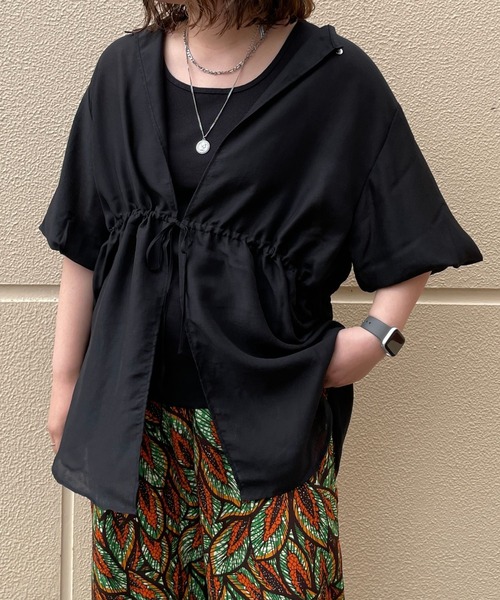 LEPSIM（レプシィム）の「2P2WAYデザイン5分袖ブラウス【2点セット】　116422（シャツ/ブラウス・レディース・オレンジ/ブラック/ベージュ/オフホワイト・FREE）」の3枚目の写真