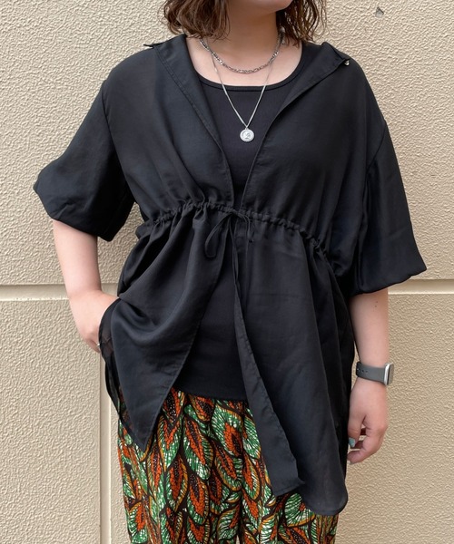 LEPSIM（レプシィム）の「2P2WAYデザイン5分袖ブラウス【2点セット】　116422（シャツ/ブラウス・レディース・オレンジ/ブラック/ベージュ/オフホワイト・FREE）」の19枚目の写真