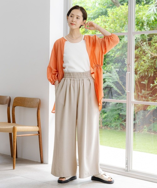 LEPSIM（レプシィム）の「2P2WAYデザイン5分袖ブラウス【2点セット】　116422（シャツ/ブラウス・レディース・オレンジ/ブラック/ベージュ/オフホワイト・FREE）」の14枚目の写真