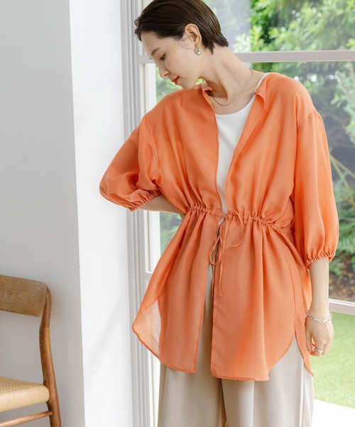 LEPSIM（レプシィム）の「2P2WAYデザイン5分袖ブラウス【2点セット】　116422（シャツ/ブラウス・レディース・オレンジ/ブラック/ベージュ/オフホワイト・FREE）」の12枚目の写真