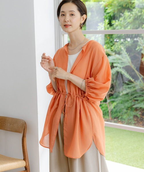 LEPSIM（レプシィム）の「2P2WAYデザイン5分袖ブラウス【2点セット】　116422（シャツ/ブラウス・レディース・オレンジ/ブラック/ベージュ/オフホワイト・FREE）」の11枚目の写真