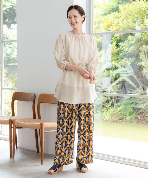 LEPSIM（レプシィム）の「2P2WAYデザイン5分袖ブラウス【2点セット】　116422（シャツ/ブラウス・レディース・オレンジ/ブラック/ベージュ/オフホワイト・FREE）」の8枚目の写真