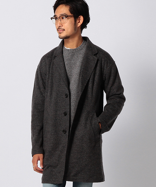 BEAMS（ビームス）の「BEAMS / 縮絨 チェスターコート（チェスターコート・メンズ・ブラック/ブラック系その他・LARGE/SMALL/MEDIUM）」の2枚目の写真