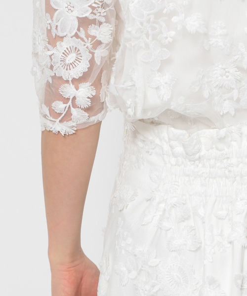 mysty woman（ミスティウーマン）の「3Dフラワーマーメイドスカート 135608（スカート・レディース・ブラック/オフホワイト・FREE）」の8枚目の写真