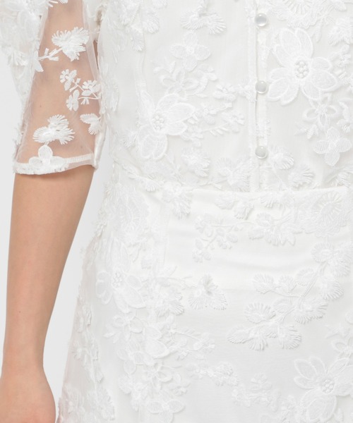 mysty woman（ミスティウーマン）の「3Dフラワーマーメイドスカート 135608（スカート・レディース・ブラック/オフホワイト・FREE）」の7枚目の写真