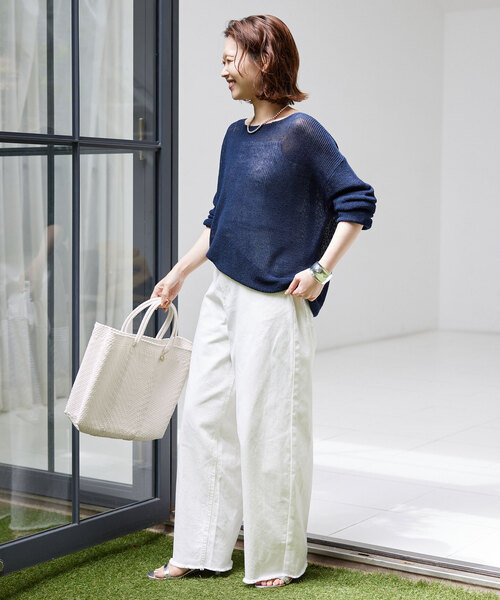 SLOBE IENA(スローブイエナ)の「LETRA/レトラ メルカドバッグS 6107720505/61724614(ショルダーバッグ・レディース・ホワイト/オレンジ・FREE)」の6枚目の写真