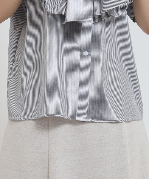 ASTORIA ODIER（アストリアオディール）の「ストライプボウタイフリルブラウス（シャツ/ブラウス・レディース・ブルー/ブラック・MEDIUM）」の22枚目の写真