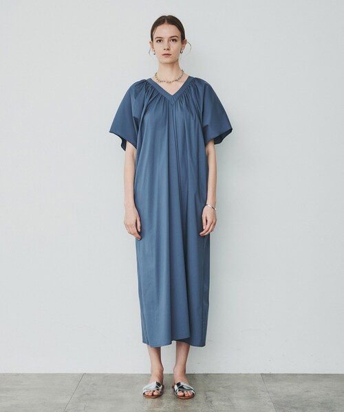 【セール】ギャザーフォルム ロングワンピース（ワンピース）｜cloenc（クロエンス）