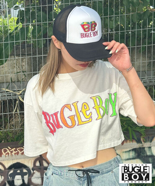 CIAOPANIC(チャオパニック)の「【BUGLE BOY/ビューグル ボーイ】古着ライクショート丈Tシャツ(Tシャツ/カットソー・レディース・ホワイト/オレンジ・FREE)」の7枚目の写真