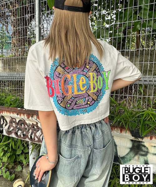 CIAOPANIC(チャオパニック)の「【BUGLE BOY/ビューグル ボーイ】古着ライクショート丈Tシャツ(Tシャツ/カットソー・レディース・ホワイト/オレンジ・FREE)」の9枚目の写真