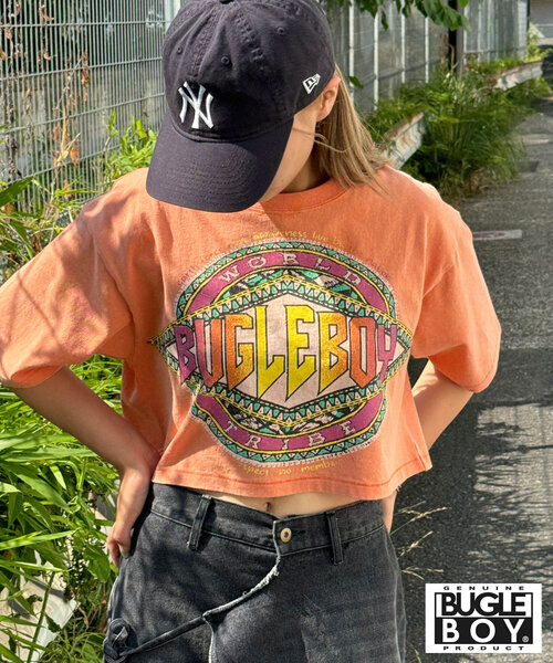 CIAOPANIC(チャオパニック)の「【BUGLE BOY/ビューグル ボーイ】古着ライクショート丈Tシャツ(Tシャツ/カットソー・レディース・ホワイト/オレンジ・FREE)」の14枚目の写真