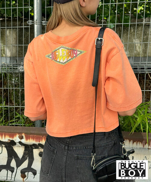 CIAOPANIC(チャオパニック)の「【BUGLE BOY/ビューグル ボーイ】古着ライクショート丈Tシャツ(Tシャツ/カットソー・レディース・ホワイト/オレンジ・FREE)」の15枚目の写真