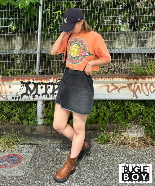 CIAOPANIC(チャオパニック)の「【BUGLE BOY/ビューグル ボーイ】古着ライクショート丈Tシャツ(Tシャツ/カットソー・レディース・ホワイト/オレンジ・FREE)」の17枚目の写真