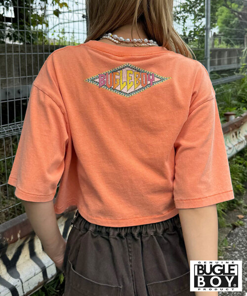 CIAOPANIC(チャオパニック)の「【BUGLE BOY/ビューグル ボーイ】古着ライクショート丈Tシャツ(Tシャツ/カットソー・レディース・ホワイト/オレンジ・FREE)」の22枚目の写真
