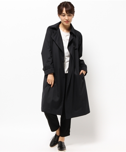 LIMITLESS LUXURY(リミットレスラグジュアリー)の「ロングガウントレンチコート◆(トレンチコート・レディース・ネイビー/ダークブルー・36/38)」の13枚目の写真
