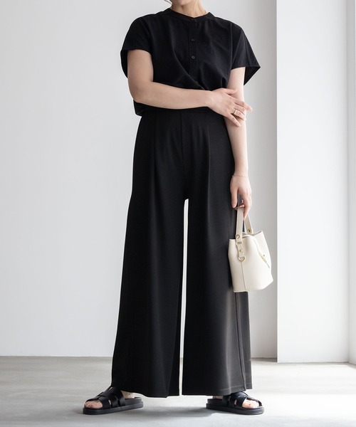 NAVY(ネイビー)の「NAVY ジョーゼットワイドパンツ(その他パンツ・レディース・グリーン/ネイビー/ブラック・M/L)」の4枚目の写真