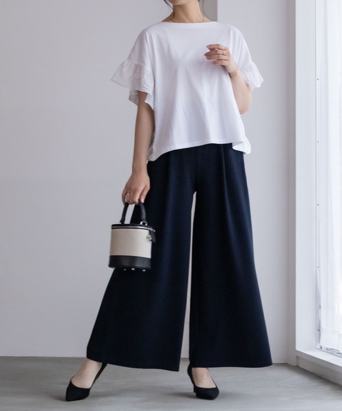 NAVY(ネイビー)の「NAVY ジョーゼットワイドパンツ(その他パンツ・レディース・グリーン/ネイビー/ブラック・M/L)」の6枚目の写真