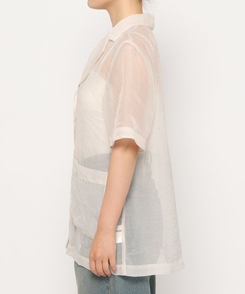 LOWRYS FARM（ローリーズファーム）の「シアーシャツジャケットＳＳ　 133172（シャツ/ブラウス・レディース・アイボリー/ブラウン/ブルー・FREE）」の17枚目の写真