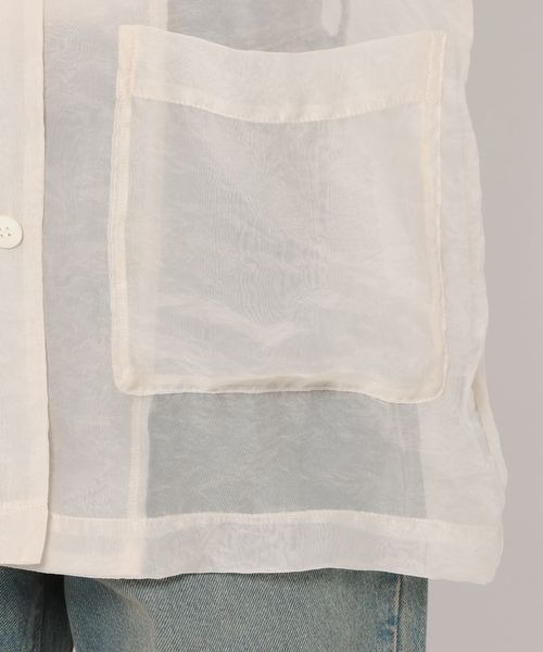 LOWRYS FARM（ローリーズファーム）の「シアーシャツジャケットＳＳ　 133172（シャツ/ブラウス・レディース・アイボリー/ブラウン/ブルー・FREE）」の22枚目の写真