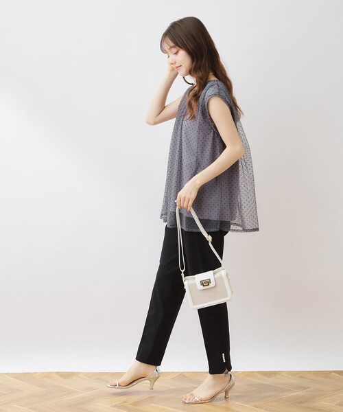 couture brooch（クチュールブローチ）の「◆【インしないでキマる】フロッキードットチュニック（チュニック・レディース・グレー系/ブラック系/キャメル・36/38/42）」の5枚目の写真